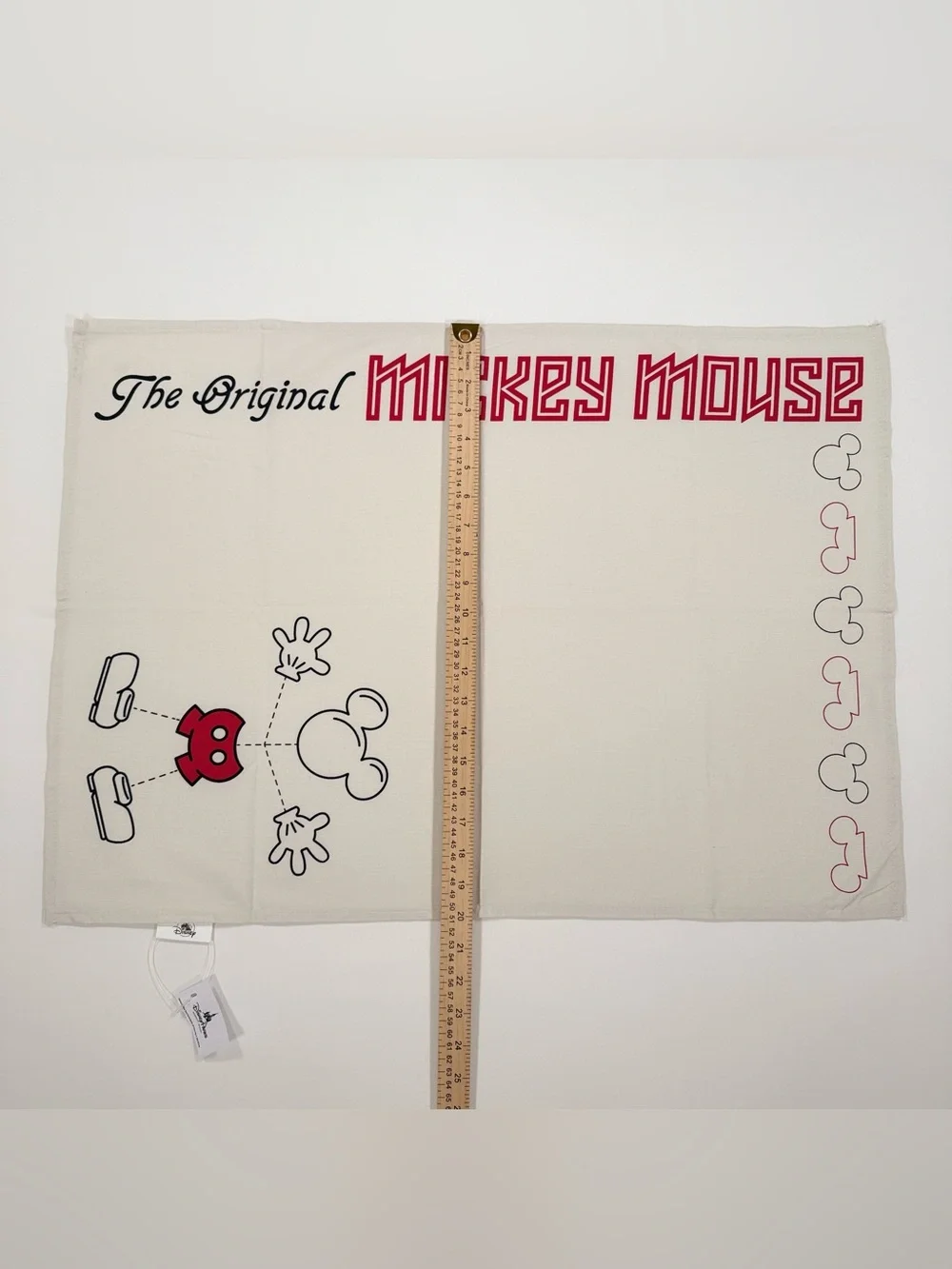 Set of 4 Disney Parks Mickey Mouse Kitchen Dish Towels White Red Cotton NWT
